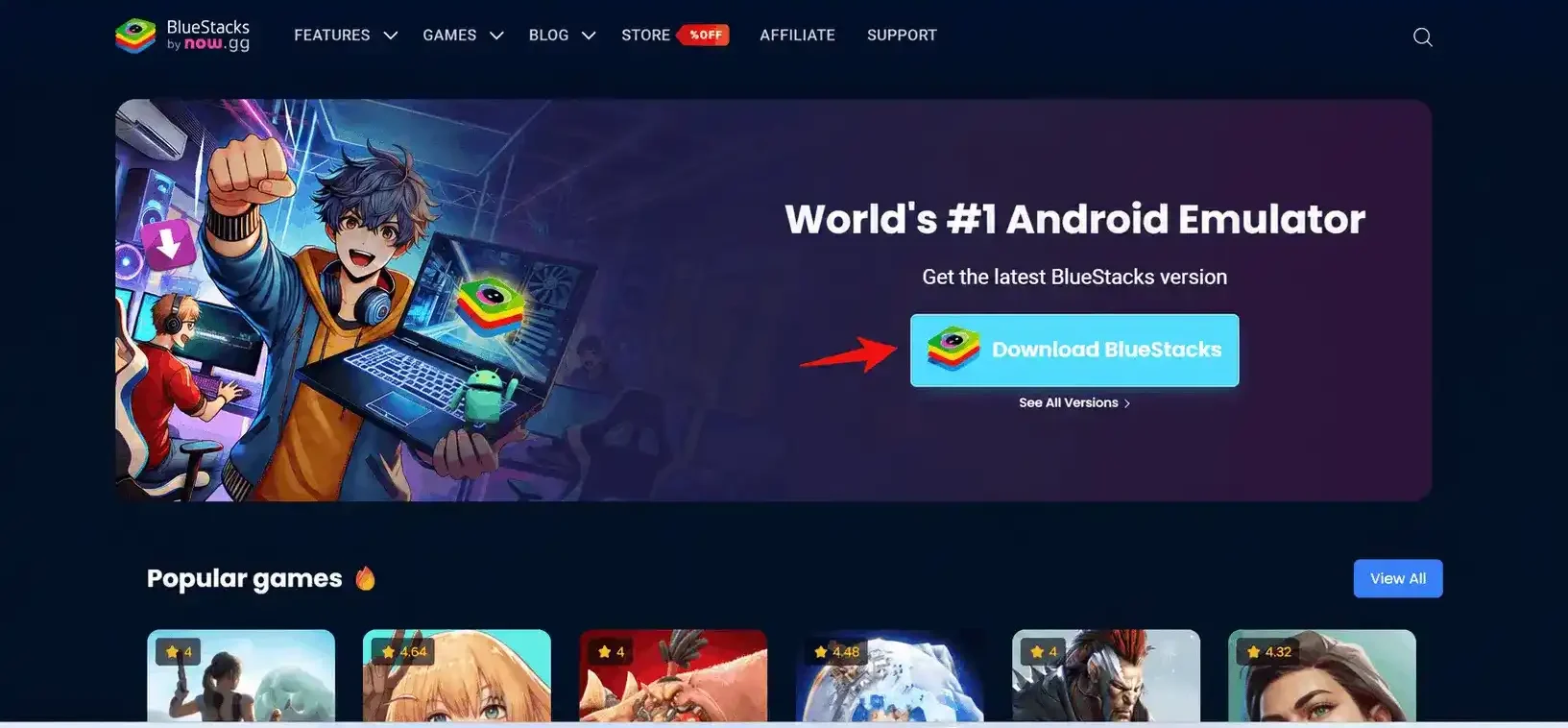 PC 1 downloading bluestacks